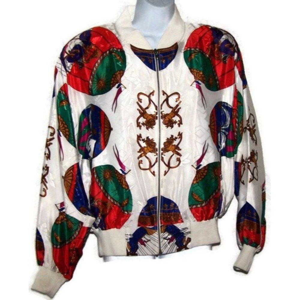 Vintage‎ Baroque Bomber Jacket Unisex Men's Women's 90's Trophy Greek Mythology